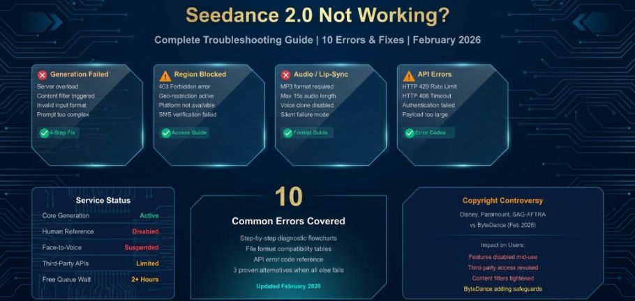 Seedance 2.0 is not working Seedance 2.0 is not working